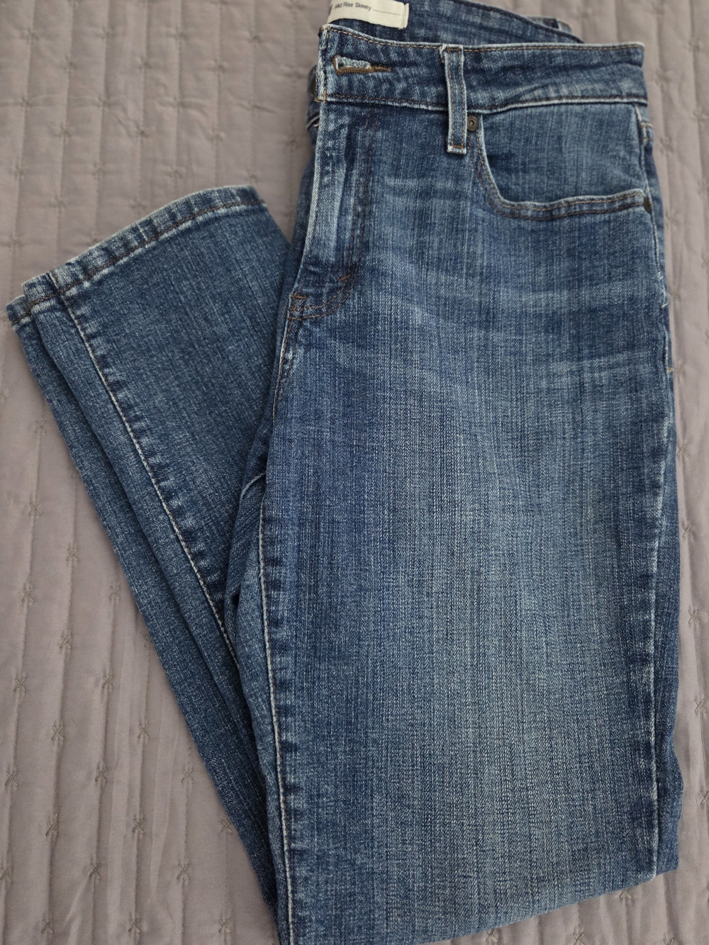 Classic Mid Wash Blue Denim Jeans